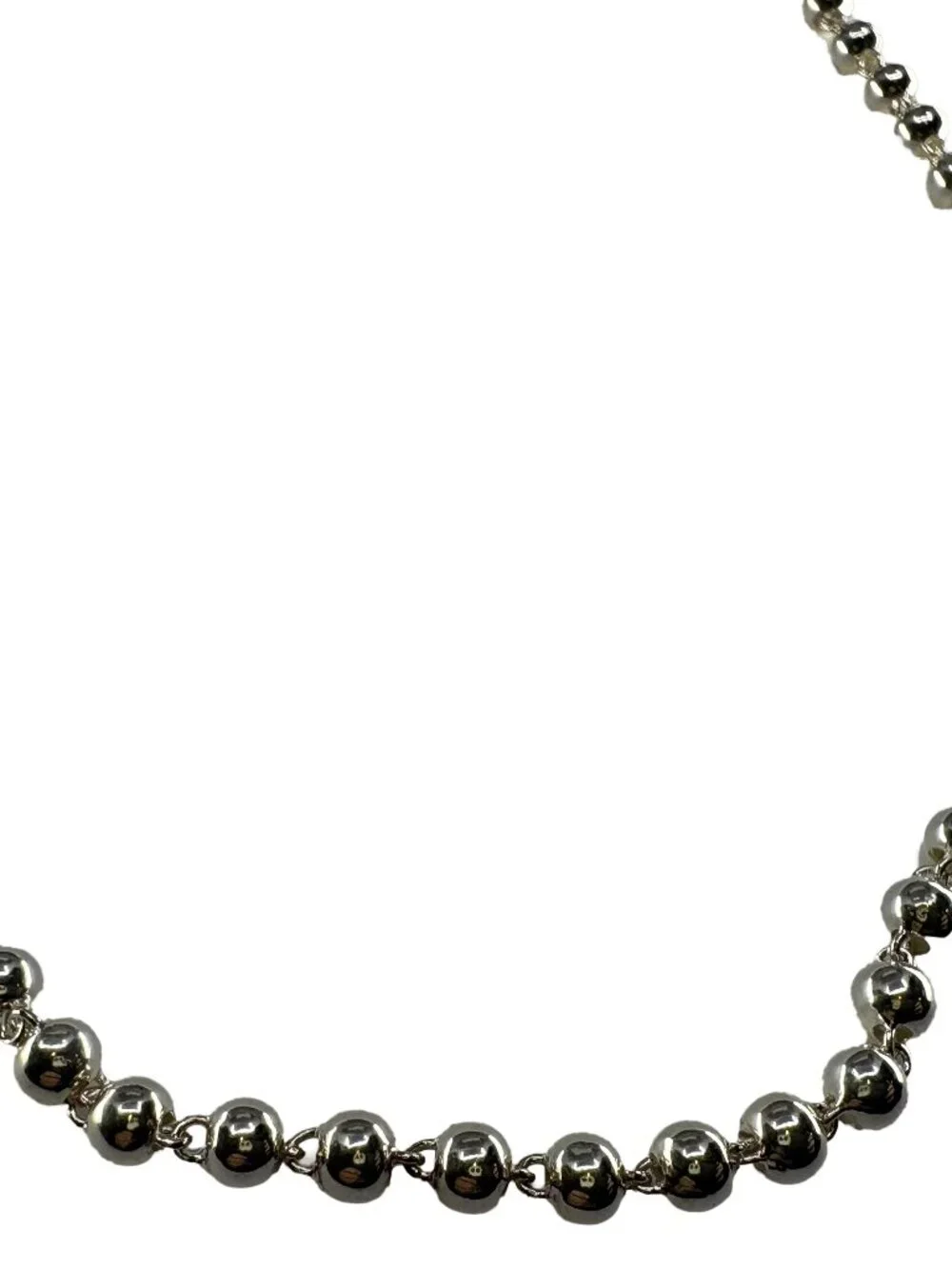 925 Sterling Silver Bead Chain Necklace 5mm Ball Choker 18